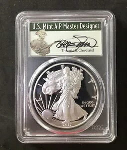2017-W シルバー イーグル プルーフ PCGS PR70 DCAM ファースト ストライク トーマス クリーブランド サイン入り