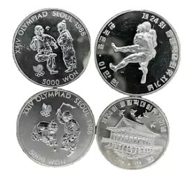 1983-1988 ソウルオリンピック 銀貨 4 枚ロット 5000-10000-20000 ウォン 韓国