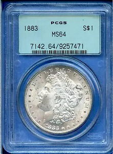 1883 P PCGS MS64 ���[�K�� �V���o�[ �_���[ $1 �č������� 1883-P MS-64 OGH �u���X�g �z���C�g