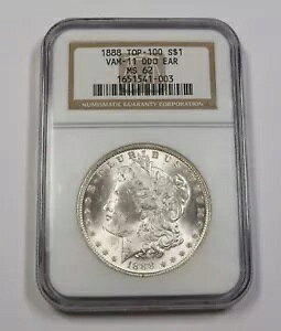 1888 P NGC MS62 VAM 11 DDO EAR |�����K�� �h����� - 1 �č��h�� �R�C�� #40409A