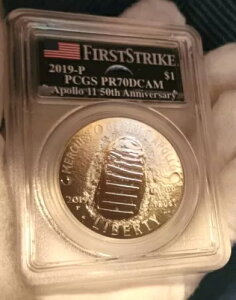 2019 P �A�|�� 50 ���N�L�O �V���o�[ $1 �h�� PCGS PR70DCAM �t�@�[�X�g �X�g���C�N