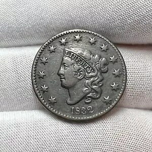 1832 Med Letter Coronet Head Lg Cent RC󂯎ʐ^̐Q #3424