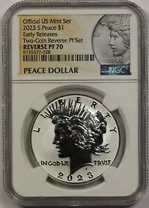 2023-S $1 ���o�[�X �v���[�t �s�[�X �V���o�[ �_���[ NGC Rev PF 70 ���������[�X