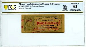Mexico-Rev - La Camara de Comercio 1915 10 Centavos M3441a PCGS UNC 53 ɂ