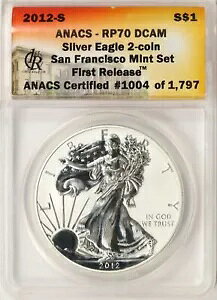 2012-S $1 ���o�[�X�v���[�t �A�����J�� �V���o�[ �C�[�O�� ANACS RP70 DCAM �T���t�����V�X�R