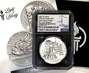 2024 �T���A $2 ���C�g �I�u ���o�e�B 1 �I���X �V���o�[ �n�C�����[�t NGC �G���n���X�h ���u PF70 FR