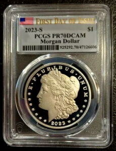 2023-S $1 ���[�K�� �V���o�[ �_���[ PCGS PR70DCAM FDOI �t���O ���x��