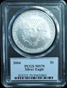 2004 シルバー アメリカン イーグル PCGS MS70 - トーマス クリーブランド サイン入り