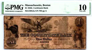 �}�T�`���[�Z�b�c $1 �{�X�g�� �R�`�`���G�[�g��s 1850 �N�� PMG 10 VG �s�b�N�ԍ� MA130G2a