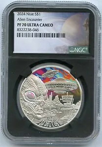 2024 �G�C���A�� �G���J�E���^�[ 1 �I���X �V���o�[ �v���[�t NGC PF70 $1 �j�E�G �R�C�� �M�����N�V�[ ���x�� JP875