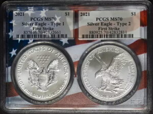 2021 T1 & T2 �A�����J�� �V���o�[ �C�[�O�� �Z�b�g - PCGS MS70 �t�@�[�X�g �X�g���C�N - ?COINGIANTS?