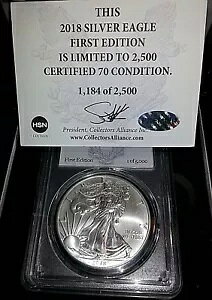 2018 MS70 �A�����J�� �V���o�[ �C�[�O�����菉�� # 1,184 / 2500 (���v)