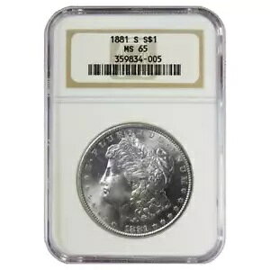 1881-S ���[�K�� �V���o�[ �_���[ NGC MS65 �z���C�g �R�C��
