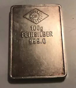 ヴィンテージ Ogussa 100 グラム ファイン シルバー バー