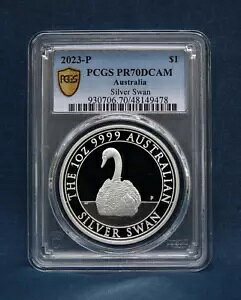 2023 $1 オーストラリア スワン プルーフ PCGS PR70DCAM ゴールド シールド *最後の 1 つ*