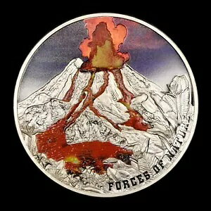 2023 Forces of Nature ? VOLCANO ? 2オンス シルバーカラー プルーフ 超高浮き彫り