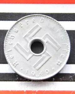 �h�C�c 5 PFENNIG 1940 D REICHSKREDITKASSEN �R�p SWASTIKA �R�C�� 3rd WW2 +���A+