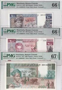 [^jA Zbg 3 100 200 1000 Oug 1975-77 P 3A 3B 3C Superb UNC PMG 66 67 EPQ