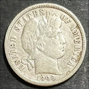 1909-S Barber Liberty Dime �n�C�O���[�h �T���t�����V�X�R �O���[�g �R���N�V���� �R�C�� i292