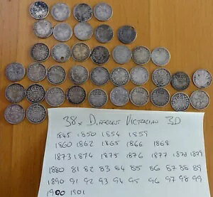 38x 3d �قȂ� 1845 �` 1901 �N�̉p�� 3 �y���X �r�N�g���A���R�C�� (�Z�b�g 1)