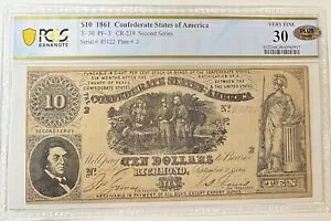 1861 N 10 hR 10 h T-30 PF-3 CR-239  2 V[Y PCGS VF 30