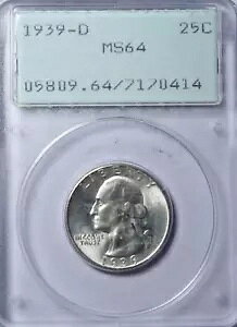 1939-D ���V���g�� �N�H�[�^�[ ~ �^�����ȃI�I�K���K���Ŕ�����΂𔚔j! PCGS MS64�I