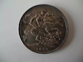 1889 QV JH シルバー クラウン、AU コンディション、美しい色合い