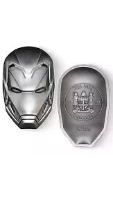 2019 アイアンマン マスク $5 フィジー 2オンス シルバー ハイレリーフ アンティーク コイン マーベル コミックス