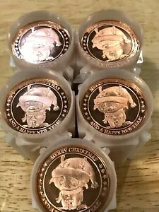 クリスマスパピー ハッピーニューイヤー 銅貨100枚(6.25ポンド) by REEDERSONG