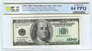 $100 1996 ���^�A�M������s�X�^�[���� PCGS �I�𖢗��� 64 PPQ