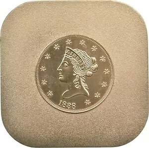 1838 $10 ���o�e�B �w�b�h �S�[���h �C�[�O�� 96.39 �O���� 24K �S�[���h ���b�L �v���[�g �R�C�� *3904