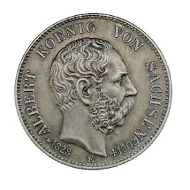 1902-E ドイツ シルバー 2 マーク ザクセン アルバートの死 Unc コイン KM#1255