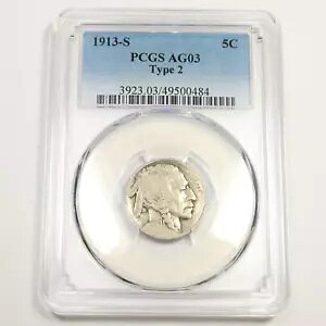 1913 S PCGS AG3 - ^Cv 2 - obt@[ jbP - 5c US RC #49849A