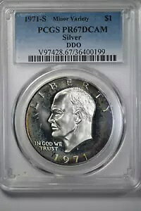 1971-S �V���o�[ �v���[�t �A�C�[���n���[ �A�C�N PCGS PR67CAM DDO �}�C�i�[ �o���G�[�V����