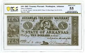 1865 Cr.56C $10 �A�[�J���\�[�����ȃ������g - PCGS AU 55