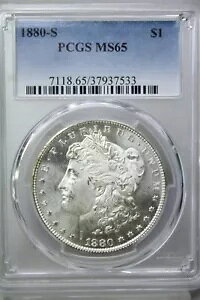 1880-S $1 �V���o�[ �����K�� �_���[ PCGS MS65 �z���C�g #7533