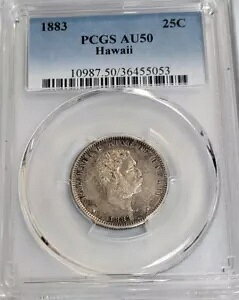 1883N 25c nC 41h PCGS AU50 A924