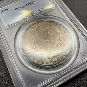�����X�^�[ ���C���{�[ �g�[�j���O 1886-P $1 �����K�� �V���o�[ �_���[ �R�C�� PCGS MS63 �g�[��