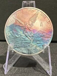 メキシコ 2015 オンザ リベルタード レインボー トーン?? 銀貨 1 オンス プラタ プラ 美しい