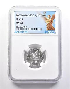 2000 Mo メキシコ 1/10 オンザ シルバー リベルタード MS68 NGC *5259