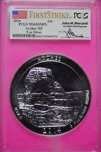 2014 MS 69 PL Arches 5 �I���X �V���o�[ ATB �p�[�N�X �R�C�� PCGS �����J���e�B �V�O�l�`���[ 7105