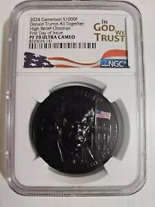 2024 �J�����[�� 1000F 1�I���X �V���o�[ �v���[�t �I�u�V�f�B�A�� �h�i���h �g�����v NGC PF70 UCAM FDOI