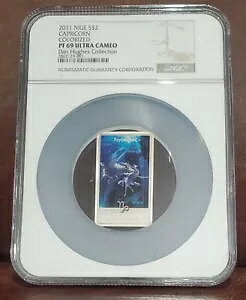 2011 NGC PF 69 U/C NIUE 1oz �V���o�[ $2 �uCAPICORN�v �_�� �q���[�Y �R���N�V����