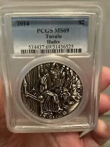 2014 Gods Of Olympus Tuvalu Hades $2 �V���o�[ �R�C�� �O���[�h PCGS MS69