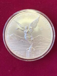 2018 メキシコ リベルタード 5 オンス (オンザス) .999 ファイン シルバー、非流通仕上げ