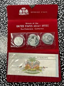 1976 �n�C�` US Assay Office 3x �R�C�� �V���o�[ �v���[�t �Z�b�g ���b�g�ԍ� B2063 �P�[�X & COA �t��