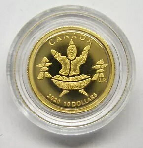 2020 �J�i�_ $10 INUK �� QULLIQ 1.58 �O������ .9999 �����v���[�t�R�C��