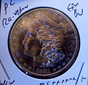 ���[�K�� �V���o�[ �_���[ 1881 S CH Gem Bu Rainbow PL Monster MS++++++++ WOW COIN