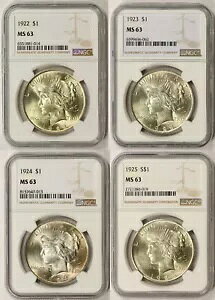 bg 4 RCقȂtah $1 MS 63 NGC 1922A1923A1924A1925