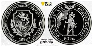 �X�C�X 1993 50 �t���� �g�D���K�E �n�o�����O PCGS Pf69 Dcam